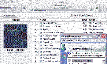 my current itunes + msn combo setup to rule the world